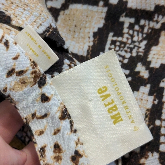 Anthropologie Maeve Juno Snakeskin Print Dress Brown White Tan Size XSmall - Picture 10 of 12